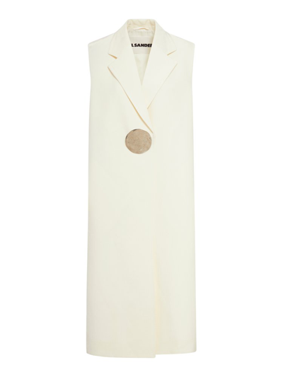 Jil Sander Sleeveless Tailored Vest In White