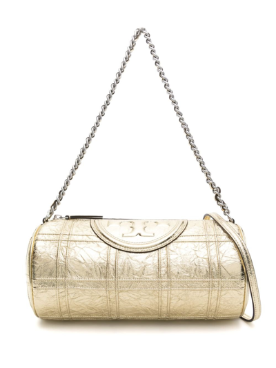 Tory Burch Fleming Soft Leather Barrel Bag In Gold