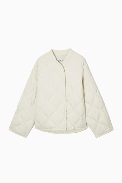 Cos Oversized Quilted Liner Jacket In White