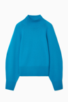 Cos Batwing-sleeve Merino Wool Jumper In Turquoise