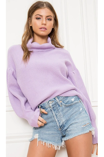 Superdown Frankie Knit Sweater In Lavender