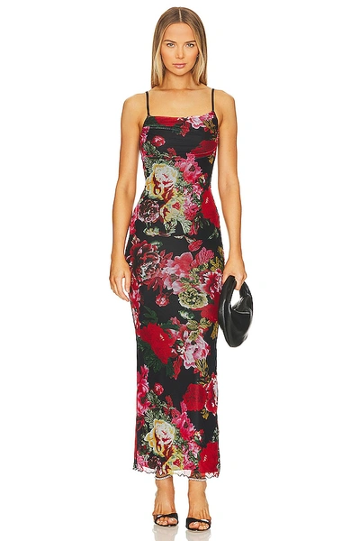 Superdown Molly Maxi Dress In Black Floral