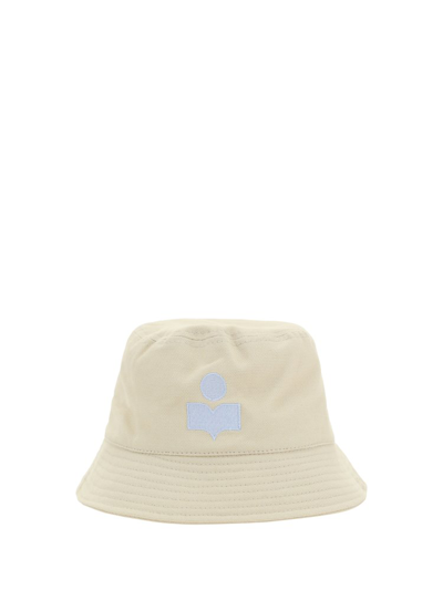 Isabel Marant Logo Embroidered Bucket Hat In Beige