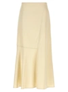 Jil Sander High-waisted Midi Skirt Asymmetric Hem