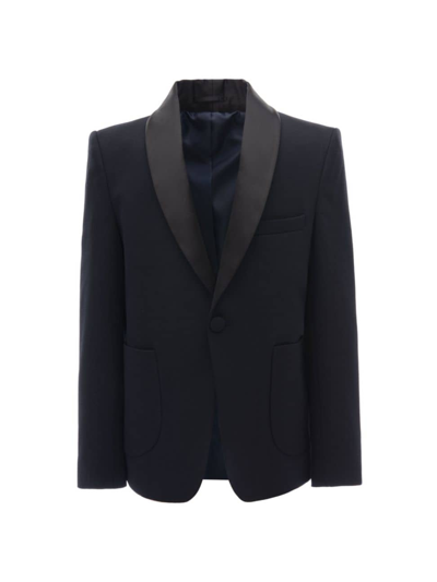 Moustache Kids' Shawl-lapel Single-breasted Blazer In Navy