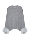 VALENTINO WOMEN'S WOOL SWEATER WITH FEATHERS
