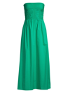 Faithfull The Brand Dominquez Organic Cotton Midi Dress In Green