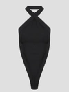 Saint Laurent Crossover Open-back Halter Bodysuit
