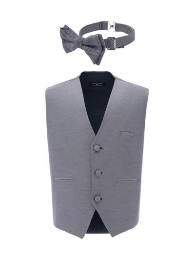Moustache Textured Two-piece Waistcoat Set In Grey