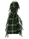 BURBERRY CHECK SCARF SCARVES, FOULARDS GREEN