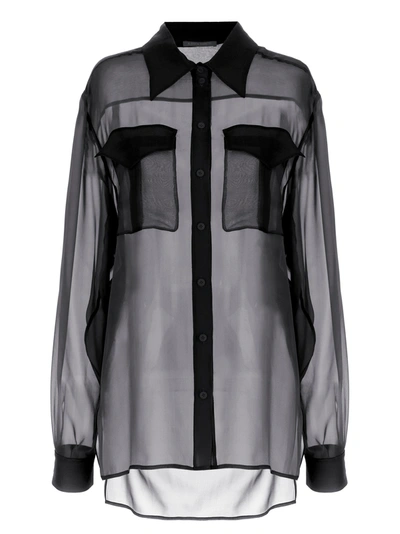 Alberta Ferretti Chiffon Shirt Shirt, Blouse Black In Negro