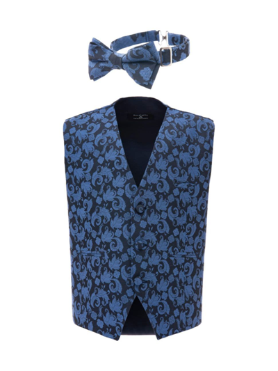 Moustache Little Boy's & Boy's Waistcoat & Bow-tie In Blue