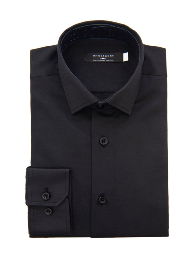 Moustache Little Boy's & Boy's Dress Shirt In Black