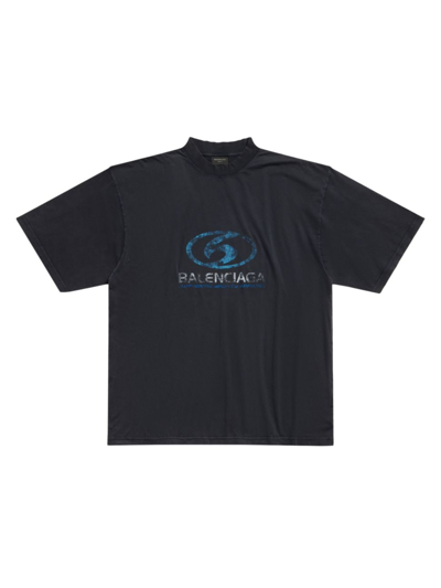 Balenciaga Surfer T-shirt Medium Fit In Black Blue