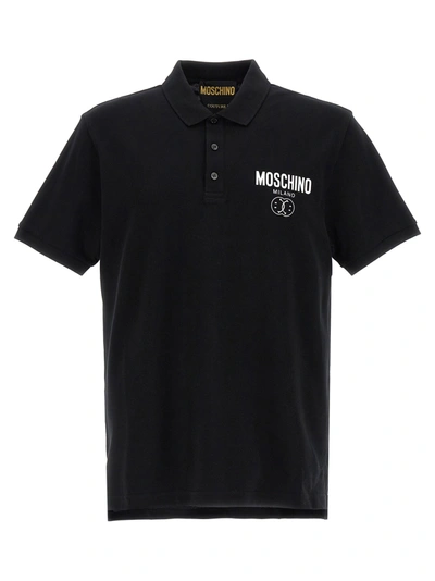 Moschino Classic Polo Shirt With Straight Hem In Black