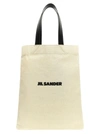 JIL SANDER FLAT SHOPPER TOTE BAG WHITE/BLACK