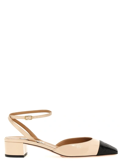 Aquazzura French Flirt 35 Two-tone Patent-leather Pumps In Nude & Neutrals