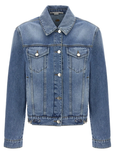 Stella Mccartney Button Down Denim Jacket In Mid Vintage Blue