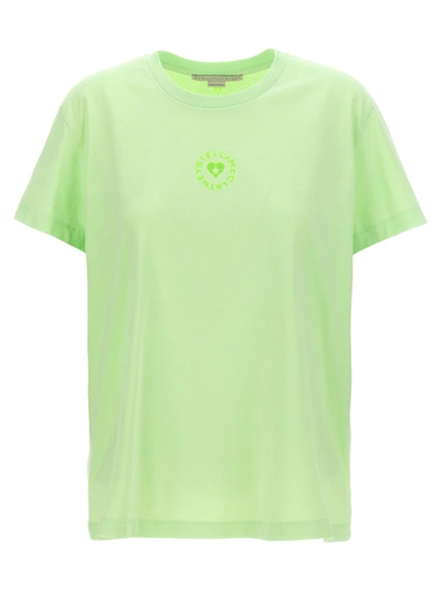 Stella Mccartney Iconic Mini Heart T-shirt Green In Mint