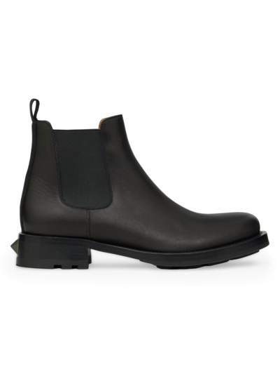 VALENTINO GARAVANI MEN'S ROMAN STUD CALFSKIN CHELSEA BOOTS