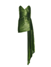 Retroféte Daniele Pleated Dress In Lime