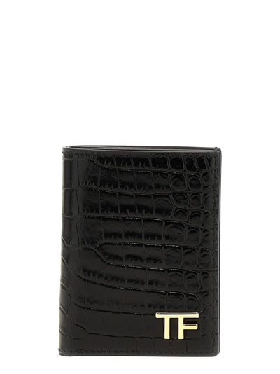 Tom Ford Logo Card Holder Wallets, Card Holders Black