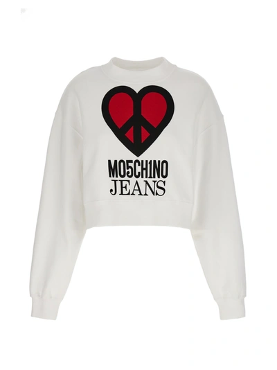 Mo5ch1no Jeans Logo Sweatshirt White