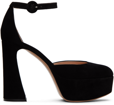 Gianvito Rossi 120 Holly Suede Platform Pumps In Black