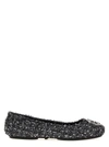 Tory Burch Silver Silver Minnie Tweed Ballet Flats