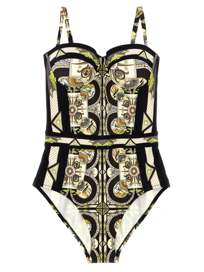 TORY BURCH ONE-PIECE SWIMSUIT WITH ALL-OVER PRINT BEACHWEAR MULTICOLOR