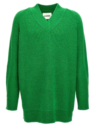 Jil Sander Oversized Sweater Sweater, Cardigans Green In Verde