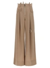 Attico Gabardine Pence Zip Up Wide Pants