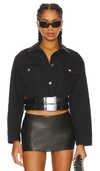Lado Bokuchava Black Buckle Denim Jacket In Charcoal