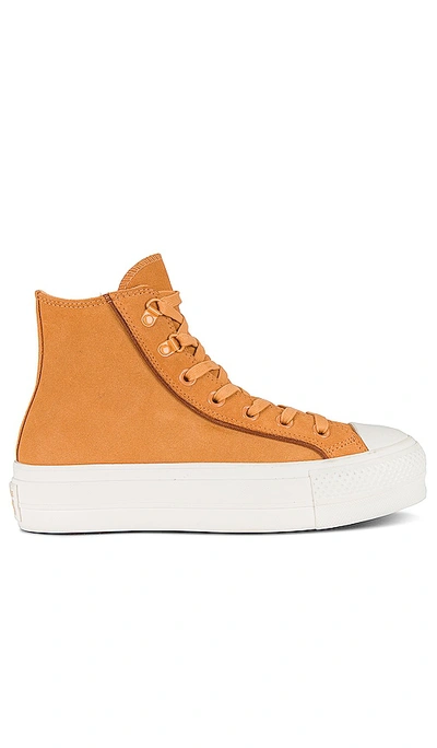 Converse Chuck Taylor All Star Lift Platform Sneakers In Tan-brown