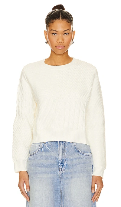 Stitches & Stripes Ellis Cable Pullover In Chalk