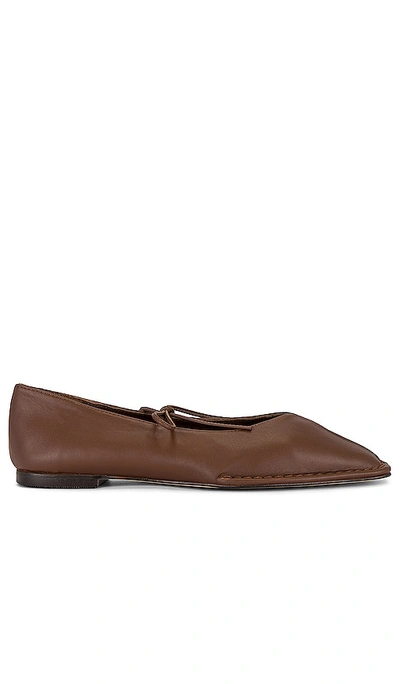 Alohas Sway Square Toe Ballet Flat In Chestnut Brown