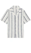 Onia Novelty Vacation Shirt In Deep Navy & White