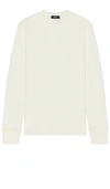 Theory Mattis Waffle Knit Long Sleeve T-shirt In Ivory