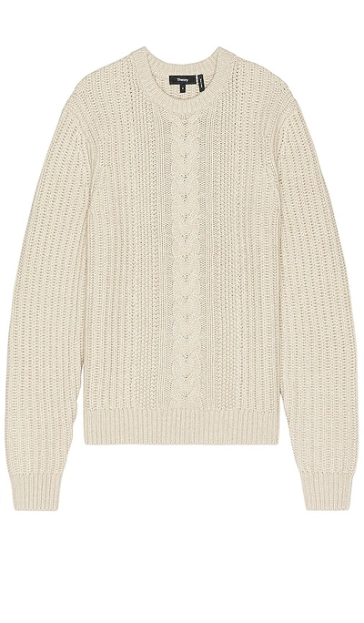 Theory Beige Vilare Jumper In Light Beige Melange