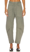 Nili Lotan Shon Mid-rise Cropped Pants In Admiral Green