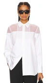 Helmut Lang Poplin Tux Shirt In Optic White