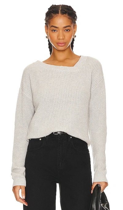 Bobi Asymmetric Neck Sweater In Heather Gray