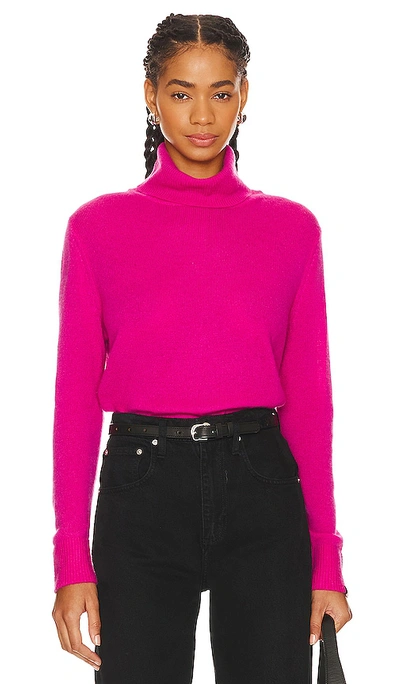 One Grey Day Sloane Cashmere Turtleneck In Bright Rose