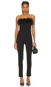 ALICE AND OLIVIA IDELL FEATHER JUMPSUIT