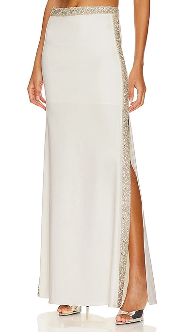 Alice And Olivia Women's Marilynn Crystal Waist Maxi Skirt In Off White
