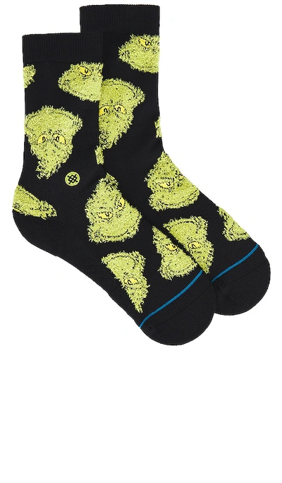 Stance Mean One Crew Sock In Black, Men's At Urban Outfitters In Patterned Black