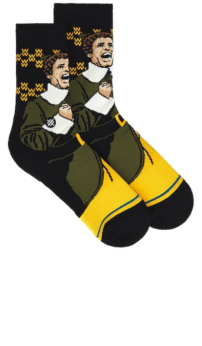 Stance Elf Sock In Patterned Black