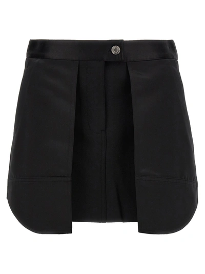 Helmut Lang Contrast-panel A-line Twill Mini Skirt In Black