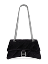 BALENCIAGA WOMEN'S CRUSH SMALL CHAIN BAG QUILTED IN VELVET JERSEY
