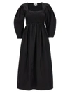 GANNI SMOCK STITCH DRESS DRESSES BLACK